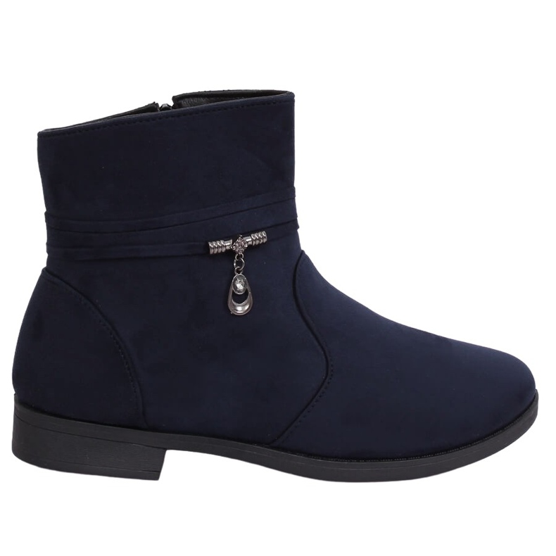 Navy blue women's suede boots MP-53 Blue