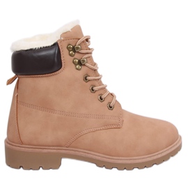 Women's timber boots, beige and pink, 1121-PA Pink