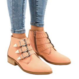 Pink boots with A-263 zipper buckle