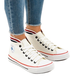 Classic white lace-up sneakers W01