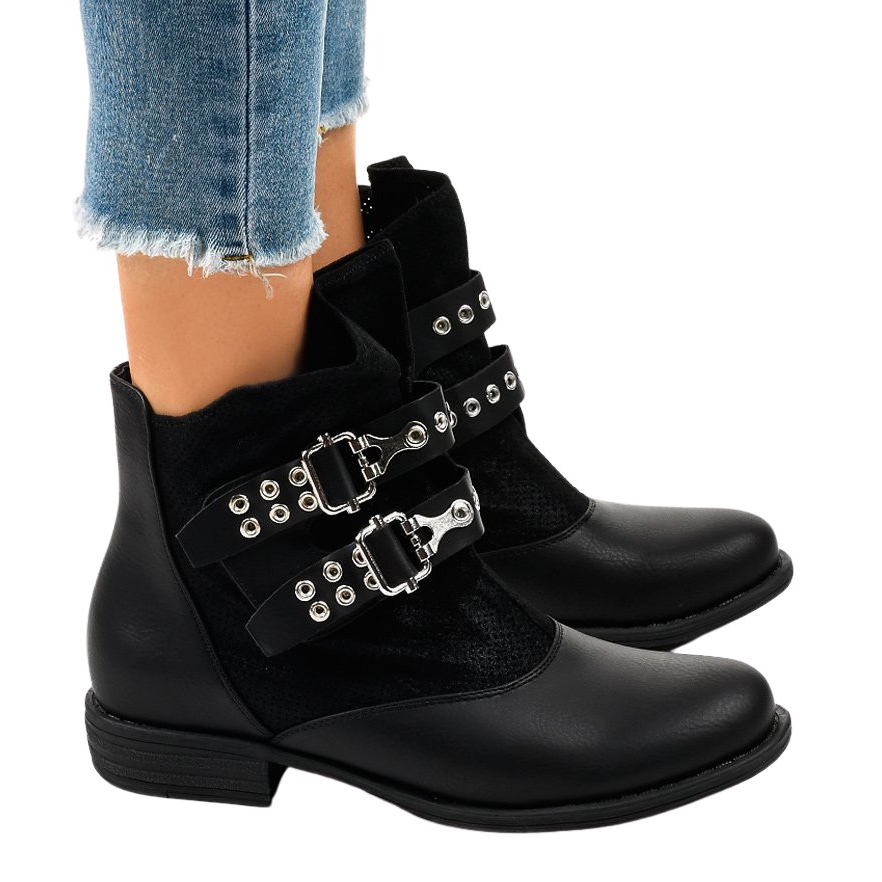 Heeled boots with sales buckles