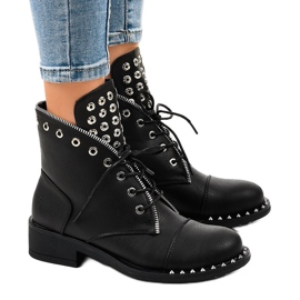 Women's black boots with a zipper BH132-KB
