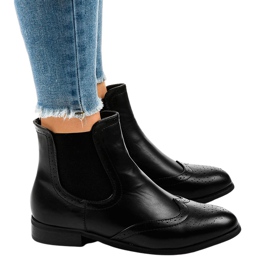 Black boots with an elastic T113 eco-leather