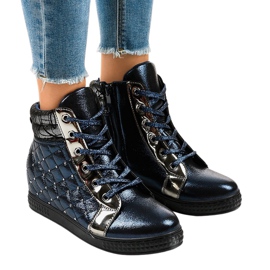 Navy blue sneakers on the wedge R468-1 Navy blue sneakers on the wedge R468-1