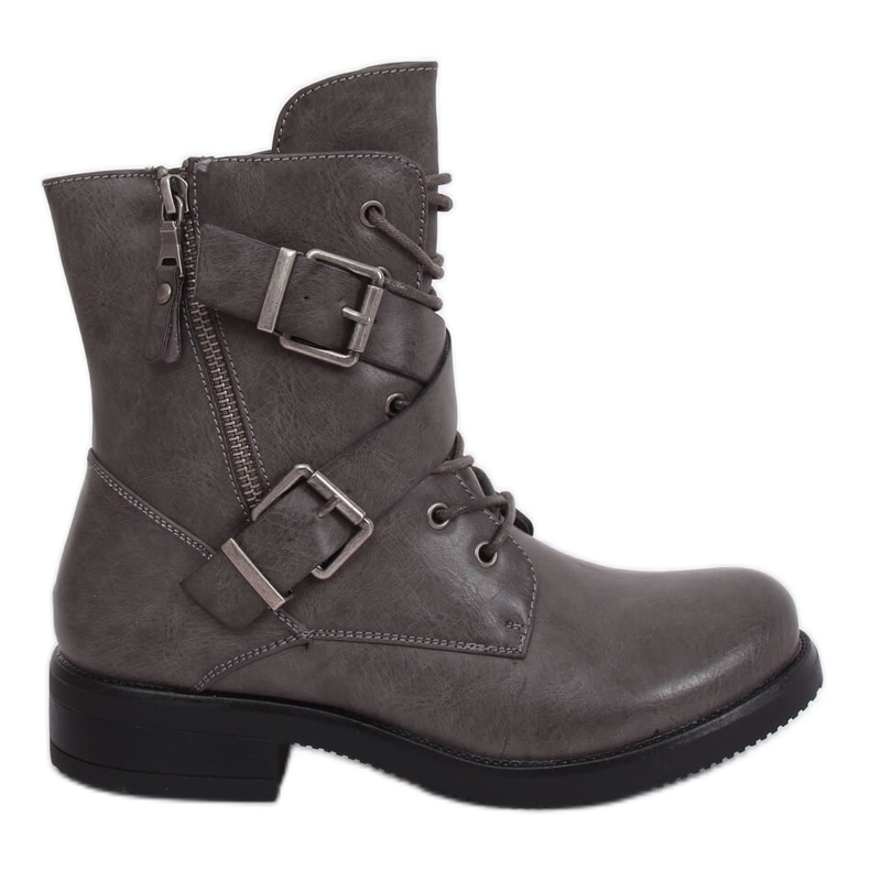 Military gray boots C581 Gray grey
