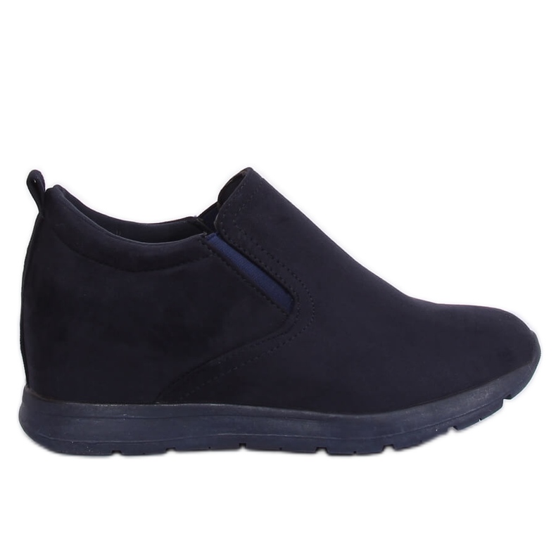 Navy blue shoes on a hidden wedge ZY-7K67 Blue