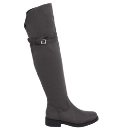 Over-the-knee boots gray SU-2850 Gray grey Over-the-knee boots gray SU-2850 Gray grey