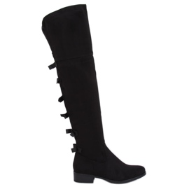 Women's riding boots with black bows H202 Black Women's riding boots with black bows H202 Black