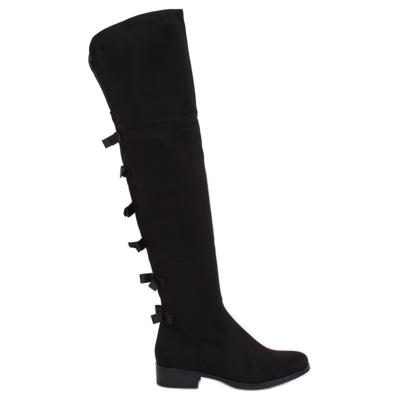 Women's riding boots with black bows H202 Black