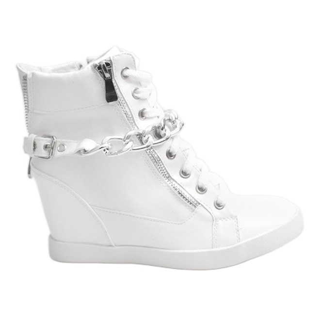 Boots Sneakers On Wedge 8089 White