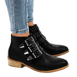 Black boots with A-263 zipper buckle