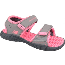 New Balance Jr K2004PKG gray sandals pink grey