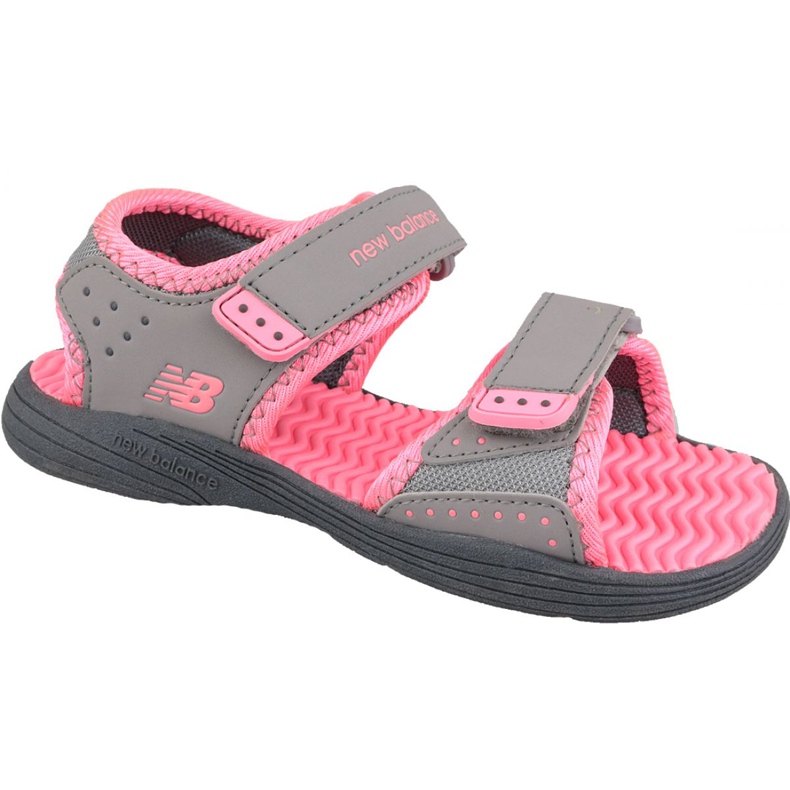 New Balance Jr K2004PKG gray sandals pink grey