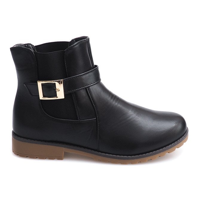 Boots With Rubber And Buckle Fur E598 Black green