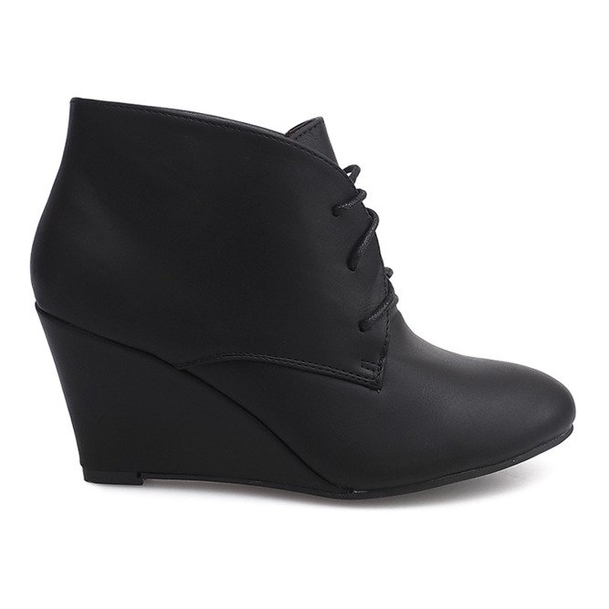 Wedges On Wedge Boots 1177B Black