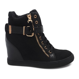 Wedge Sneakers 100-769 Black Wedge Sneakers 100-769 Black