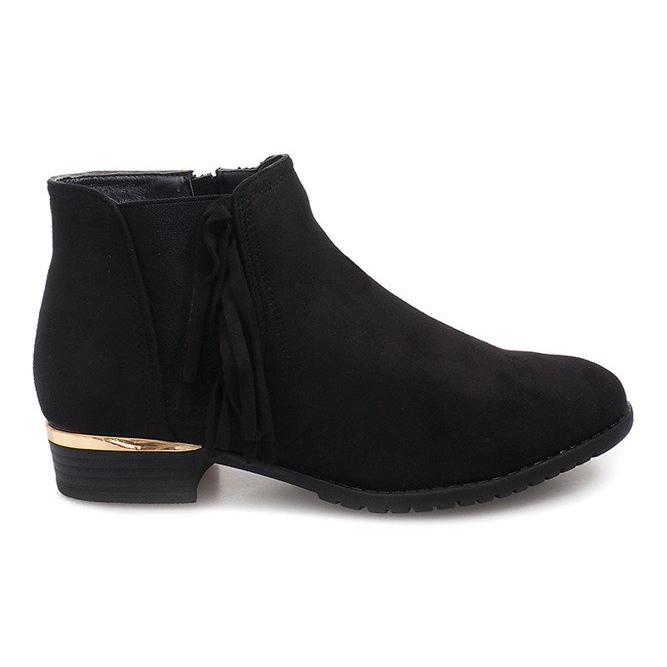 Suede Booties With an Elastic 837 Black