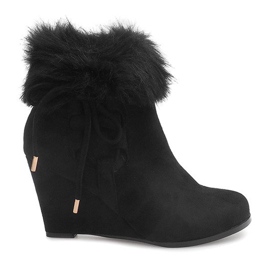 Black Boots On Wedge L6058 Black Boots On Wedge L6058