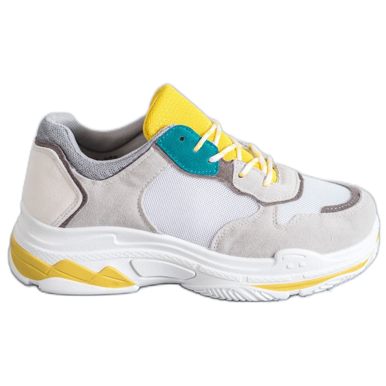 SHELOVET Lace-up Sports Shoes grey yellow