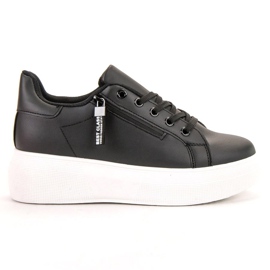 SHELOVET Lace-up Shoes On The Platform black SHELOVET Lace-up Shoes On The Platform black