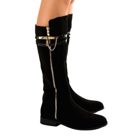 Black warm boots 7570-PG