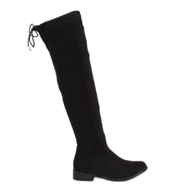 Black suede boots QT04P Black