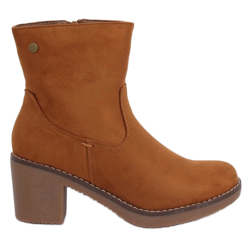 Boots on rubber heel camel 8B852 Camel brown