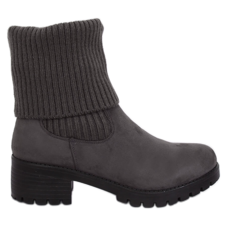 Gray Women's boots with a welt ZX2804 Gray grey