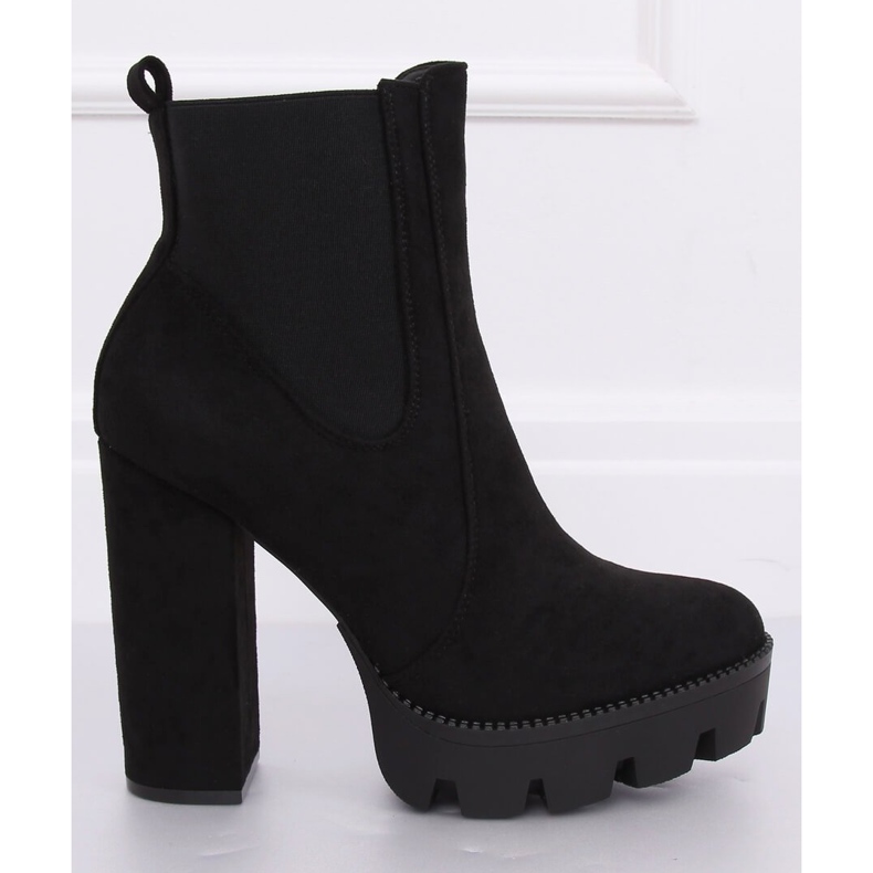 Black Boots on the platform Jodhpur boots DA30P Black