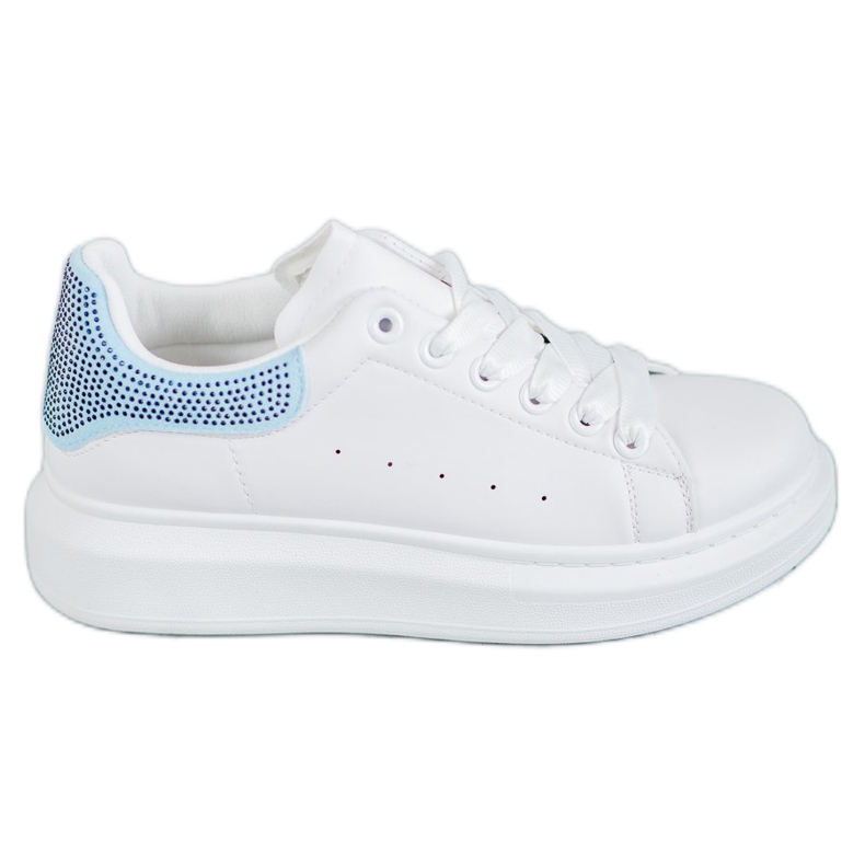 Yes Mile Sports shoes with crystals white
