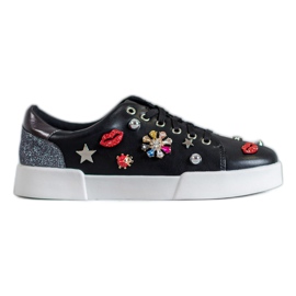 Bestelle Sport Shoes With Patches black Bestelle Sport Shoes With Patches black