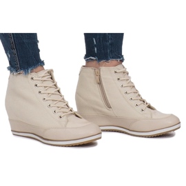 Beige Wedge Sneakers Capucine Material