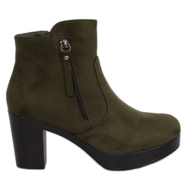 Green high-heeled boots 8B882 Green