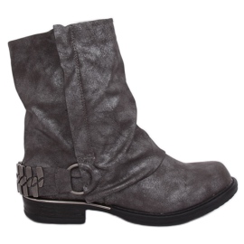 Gray military boots LL-166P Gray grey
