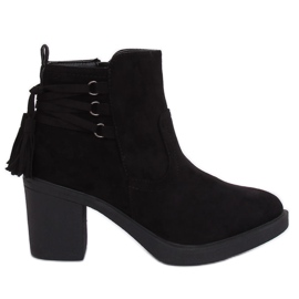Black rubber heeled boots AFM-6139 Black