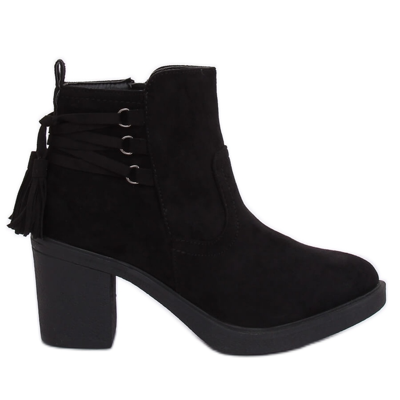 Black rubber heeled boots AFM-6139 Black