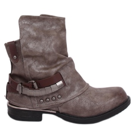 Gray military boots LL-165P Khaki grey