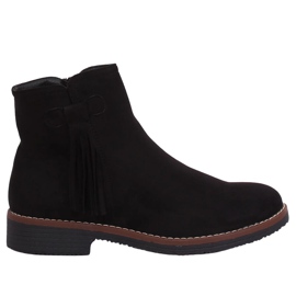 Black Jodhpur boots with fringes 8B907 Black