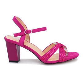 Purple high-heeled sandals from Aliento