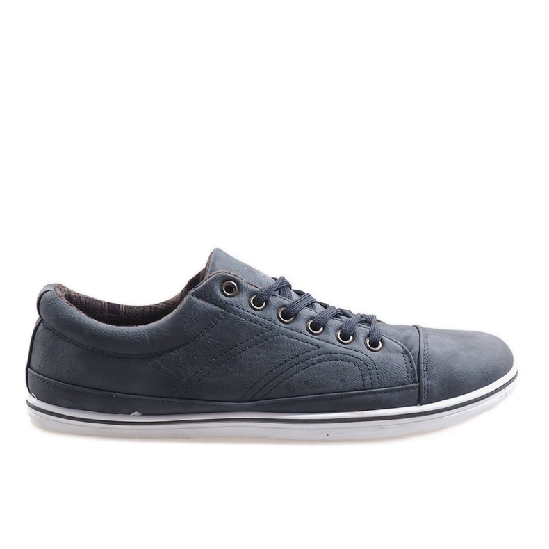 Fashionable High Sneakers TL345 Navy Blue