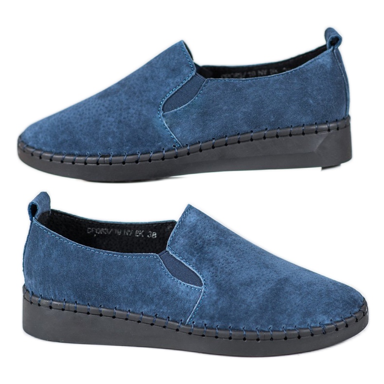 Filippo Leather Slip On Sneakers blue