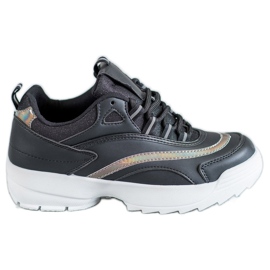SHELOVET Fashionable Black Sneakers SHELOVET Fashionable Black Sneakers