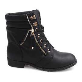 Boots Gold Zipper 8891 Black