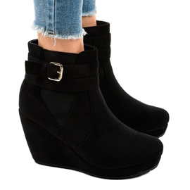 Black suede ankle boots CN826