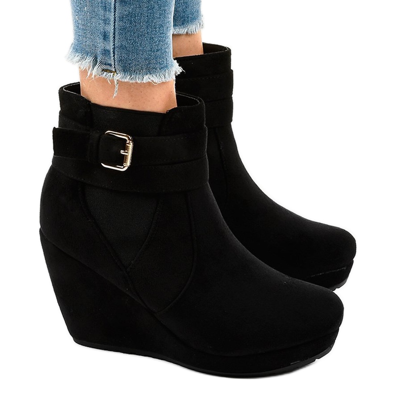 Black suede ankle boots CN826