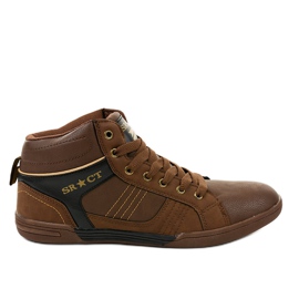 Men's brown lace-up sneakers 15M749 black Men's brown lace-up sneakers 15M749 black