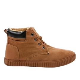 Brown insulated men's sneakers AN06