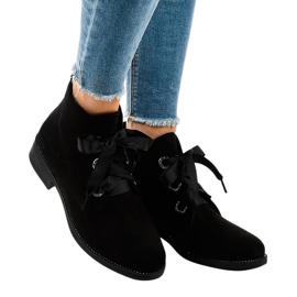 Black suede lace-up boots K123