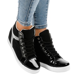 Black wedge sneakers with sequins AN2959 Black wedge sneakers with sequins AN2959