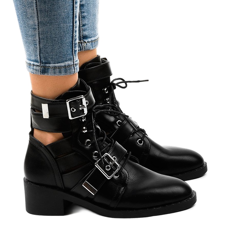 Black women's boots on a massive T195 sole